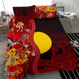 Aboriginal Bedding Set - Red Indigenous Flag