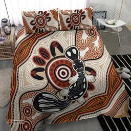 Aboriginal Dots Art Painting with Platypus Bedding Set No 3