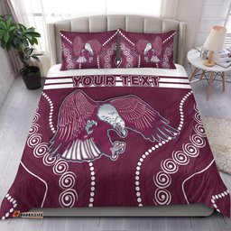 Custom Personalised Sea Eagles Indigenous Bedding Set Manly Forever
