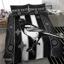 Custom Personalised Magpies Indigenous Bedding Set We are the Champions