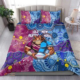 Blues Cockroaches And Maroons Cane Toads Bedding Set State of Origin Aboriginal DT02