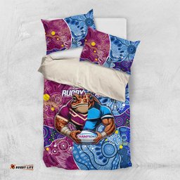 Blues Cockroaches And Maroons Cane Toads Bedding Set State of Origin Aboriginal DT02