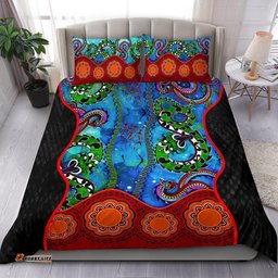Aboriginal Bedding Set - Aussie Indigenous Patterns Blue