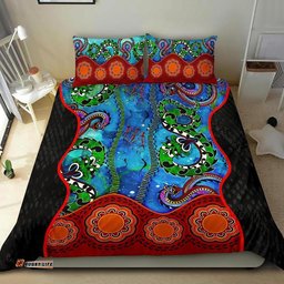 Aboriginal Bedding Set - Aussie Indigenous Patterns Blue