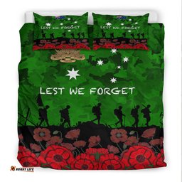 VibeHoodie Bedding Set - Australia Anzac Day Camouflage & Poppy Bedding Set