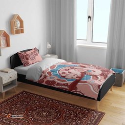 Blush Pink Australia Possum Bedding Set Indigenous Art