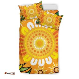 Aboriginal Bedding Set , Indigenous Circle Leaf Patterns