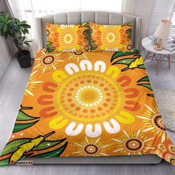 Aboriginal Bedding Set , Indigenous Circle Leaf Patterns