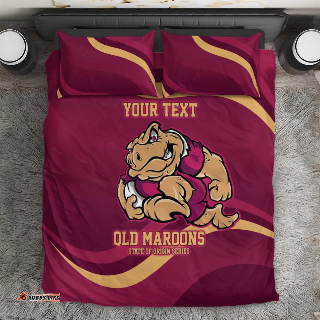 Custom QLD Maroons Cane Toad Bedding Set Queensland Origin No2