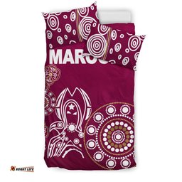Queensland Bedding Set Maroons Simple Indigenous