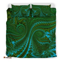 New Zealand Bedding Set, Koru Fern Duvet Cover And Pillow Case Abstract Style 02