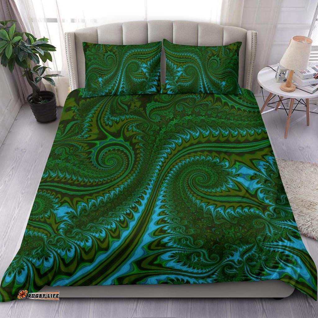 New Zealand Bedding Set, Koru Fern Duvet Cover And Pillow Case Abstract Style 02