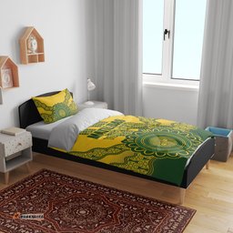 Custom Australia Matildas Bedding Set Aussie Aboriginal Gold Version