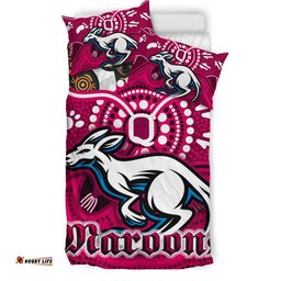 Maroons Rugby Aboriginal Custom Bedding Set - The Cane Toads With Indigenous Koala RLT13