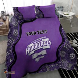 Custom Hobart Hurricanes Bedding Set Indigenous Art Grunge Style