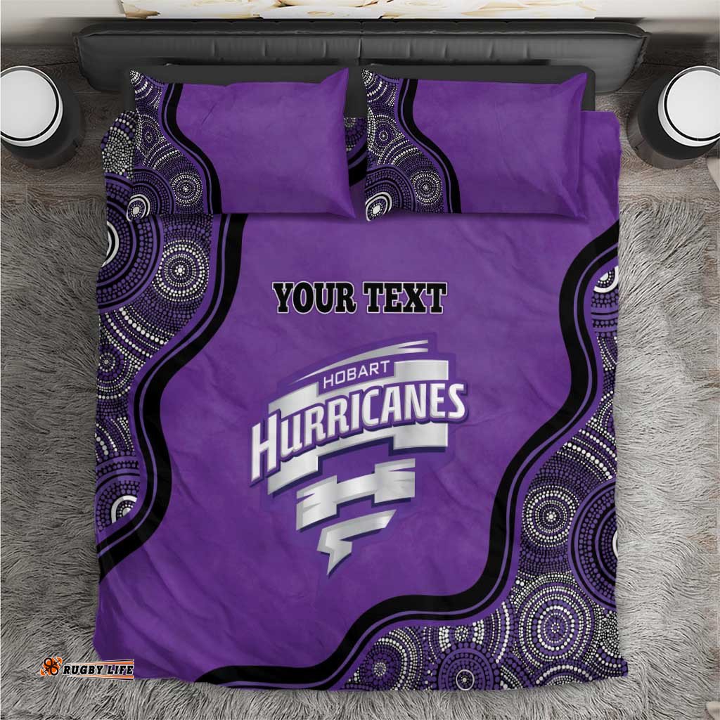 Custom Hobart Hurricanes Bedding Set Indigenous Art Grunge Style