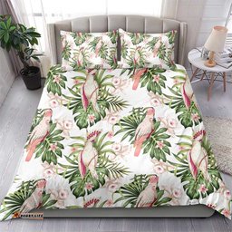 Australia Pink Cockatoo Bedding Set Aussie Orchids Seamless Pattern
