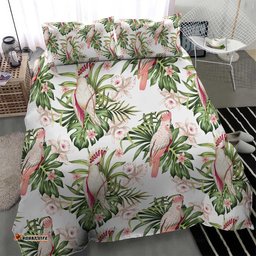 Australia Pink Cockatoo Bedding Set Aussie Orchids Seamless Pattern