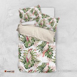 Australia Pink Cockatoo Bedding Set Aussie Orchids Seamless Pattern