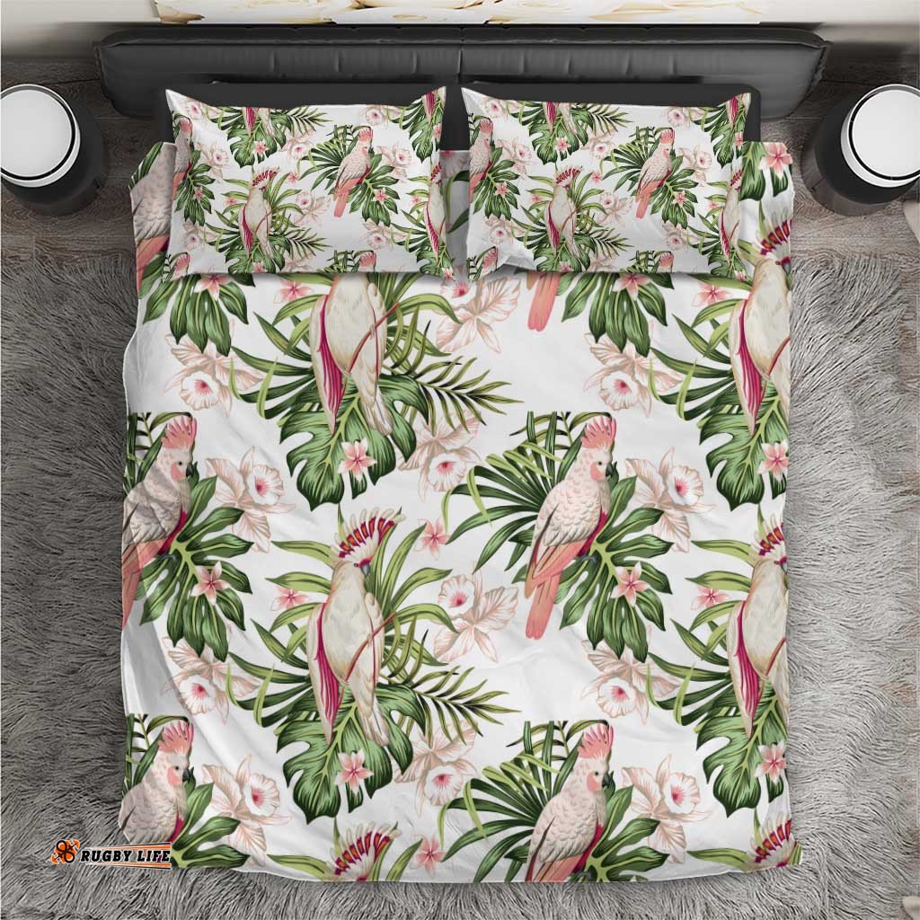 Australia Pink Cockatoo Bedding Set Aussie Orchids Seamless Pattern