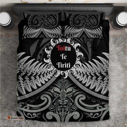 Toitu Te Tiriti Aotearoa Silver Fern Bedding Set New Zealand Maori Pattern