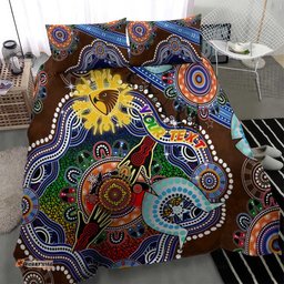 Custom NAIDOC Week 2024 Hawthorn Hawks Bedding Set Australia Aboriginal Dot Painting DT02