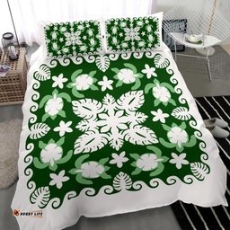 Turtle with Hibiscus Royal Bedding Set Palm Leaf