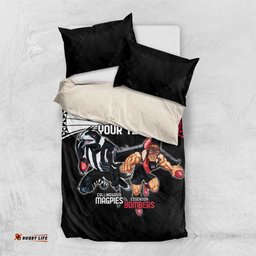 Custom Essendon and Collingwood Bedding Set Together Sporty Style