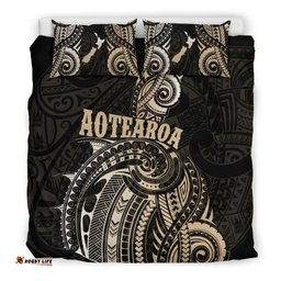 Maori Tattoo With Map New Zealand Bedding Set