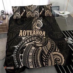 Maori Tattoo With Map New Zealand Bedding Set