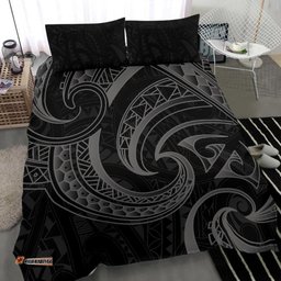 New Zealand Maori Mangopare Bedding Set Polynesian Black