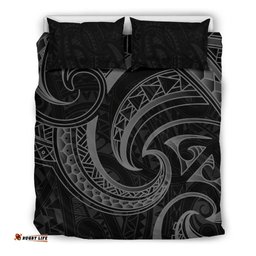 New Zealand Maori Mangopare Bedding Set Polynesian Black