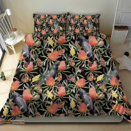 Australia Black Cockatoo And Banksia Flowers Bedding Set