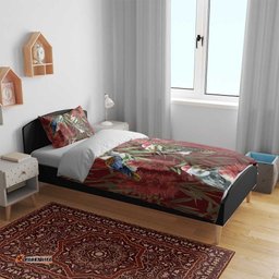 Australia Christmas Bedding Set Kookaburra Santa on Red Bottlebrush