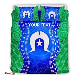 Custom Torres Strait Islanders Bedding Set - Torres Symbol With Aboriginal Patterns