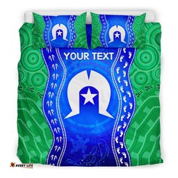 Custom Torres Strait Islanders Bedding Set - Torres Symbol With Aboriginal Patterns