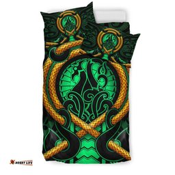 Maori New Zealand Bedding Set Manaia Green Duvet Cover And Pillow Case