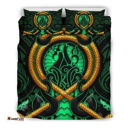 Maori New Zealand Bedding Set Manaia Green Duvet Cover And Pillow Case