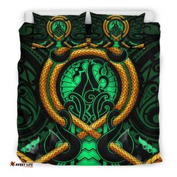 Maori New Zealand Bedding Set Manaia Green Duvet Cover And Pillow Case