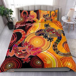 Aboriginal Personalised Bedding Set - Couple Aboriginal Lizards
