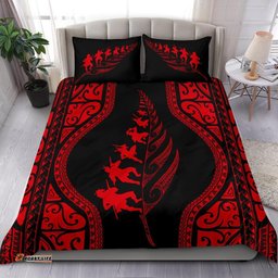 New Zealand Haka Fern Bedding Set Red