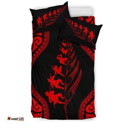 New Zealand Haka Fern Bedding Set Red
