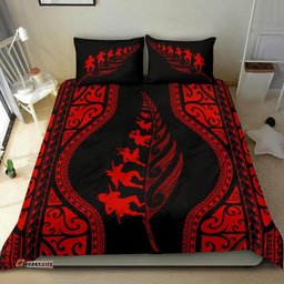 New Zealand Haka Fern Bedding Set Red
