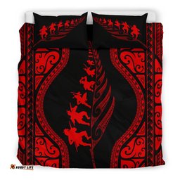 New Zealand Haka Fern Bedding Set Red