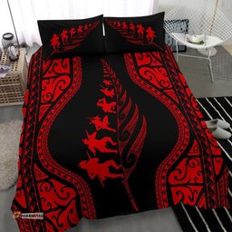 New Zealand Haka Fern Bedding Set Red