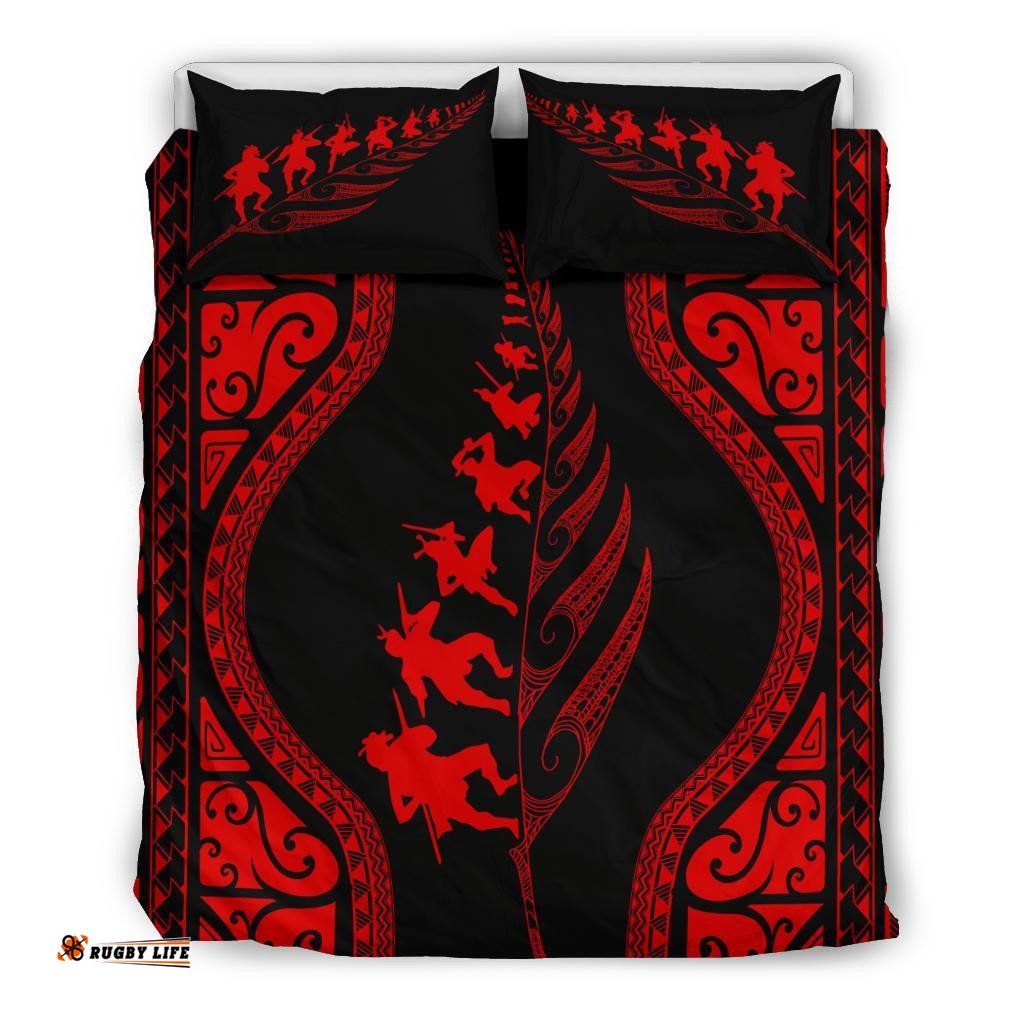 New Zealand Haka Fern Bedding Set Red