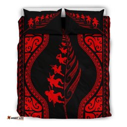 New Zealand Haka Fern Bedding Set Red
