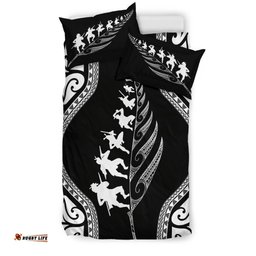 New Zealand Haka Fern Bedding Set Black