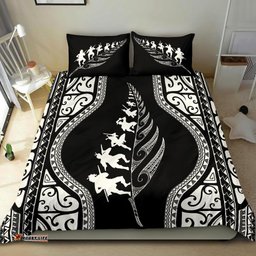 New Zealand Haka Fern Bedding Set Black