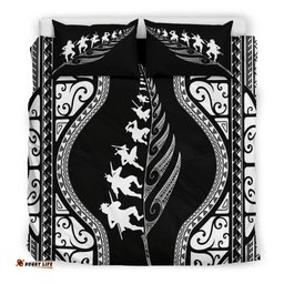 New Zealand Haka Fern Bedding Set Black